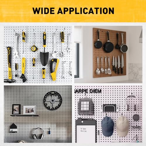 ELEAD 55-Piece 4 Inch Pegboard Hooks, Heavy Duty Peg Board Organizer Accessories, Peg Board Tool Hangers Fit for 1/4" and 1/8" Pegboard Hanging Tools Garage, Workshop, and Craft Storage - style: 55-Piece 4 Inch