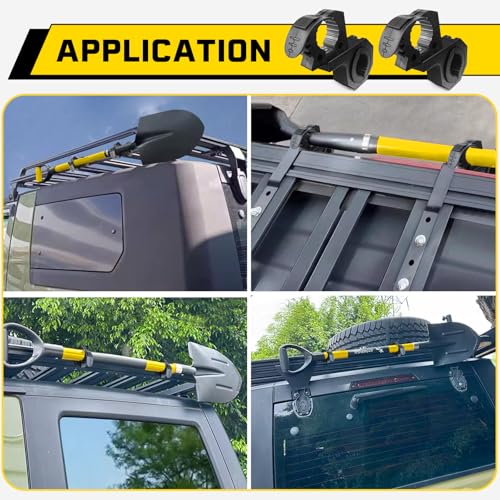 2-Pack Quick-Release Rubber Clamp with Roll Bar Clamps Mounting Brackets for 1" 1.5" 1.75",Rubber Mount Clamps for 1-1/7'' to 1-3/7'' Diameter in Diameter Tools for ATV UTV Truck Snowmobile Golf Cart
