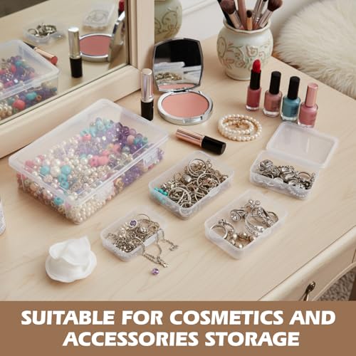SATINIOR 24 Pcs Small Clear Plastic Container Box, Multiple Sizes - size: Multiple Sizes