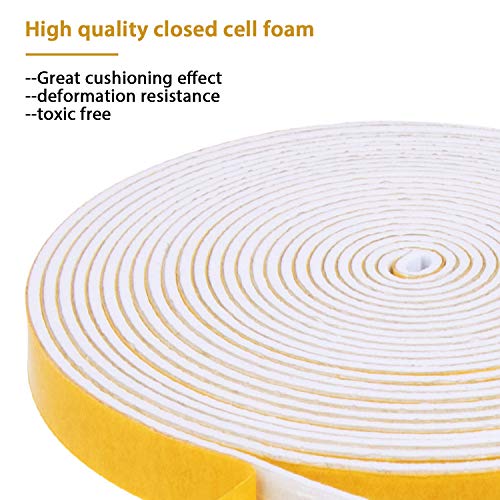 Weather Stripping-4 Rolls, 1/4 in W X 1/8 in T Total 52 Feet Long - size: 1/4"(W) x 1/8"(T) x 52'(L)