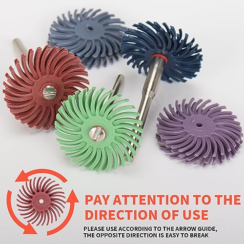 66Pcs 1In Radial Bristle Disc Kit with 3mm Shank for Rotary Tools