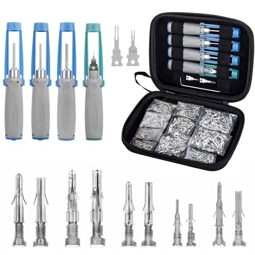 JRready ST6528 Terminal Removal Tool Pins Connector Kit Wire Crimp Male Female Terminals Car Electrical Automotive Single Contact Standard Molex MLX/093/062/Micro-Fit/Mini-Fit Jr. 220Pairs Terminal - color: 220Pairs Std Molex with Pin Removal Tool