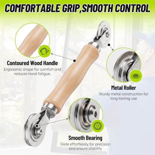 King&Charles Screen Roller Tool,3Replaceable Concave Roller for Window/Door