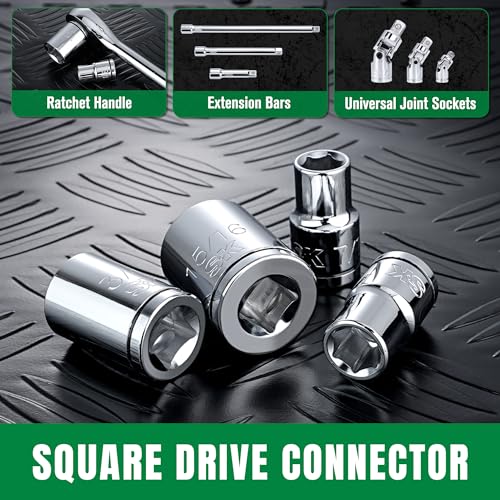 SK 1/2" Drive Socket Set, SAE Sockets, 11-Piece 7/16" to 1-1/16" - size: Shallow, style: SAE