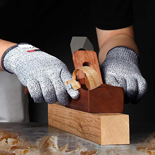 2PCS Cut Resistant Gloves, Cutting Gloves Level 5 Protection for Kitchen - size: Medium, style: Anti-slip