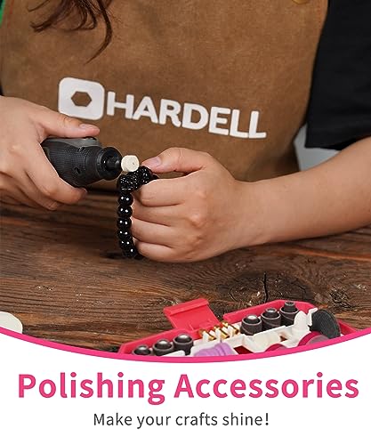 HARDELL Rotary Accessory Kit w/ 1/8" Shanks, Sanding & Carving Pink - color: Pink