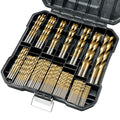 99 Pcs Drill Bit Set(1/16“-3/8”), 135° Tip Titanium Coated High Speed Steel, Twist Drill Bit Kit for Iron, Aluminum Alloy, Copper, Wood, Plastic, with Hard Storage - style: TD-99pcs