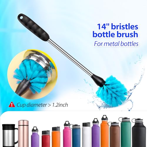 Holikme Bottle Brush Tube Cleaning Lab Set with Long Handle,White - color: White