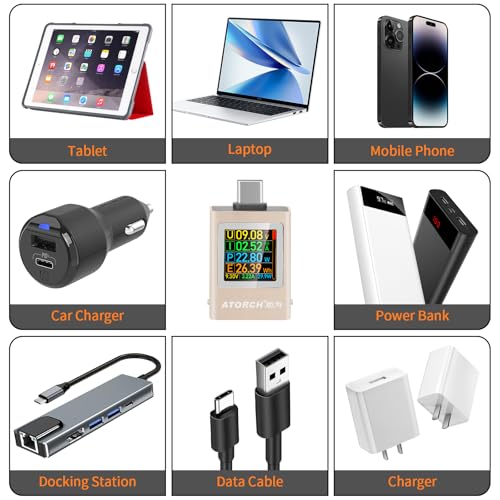 USB C Power Meter Tester, Multimeter 4.5-50V 0-12A Two-Way Measurement Gravity Sensor Voltage Current Capacity Amp Volt Voltmeter Ammeter Digital Tester for Chargers Power Bank Cable Copper - color: Copper