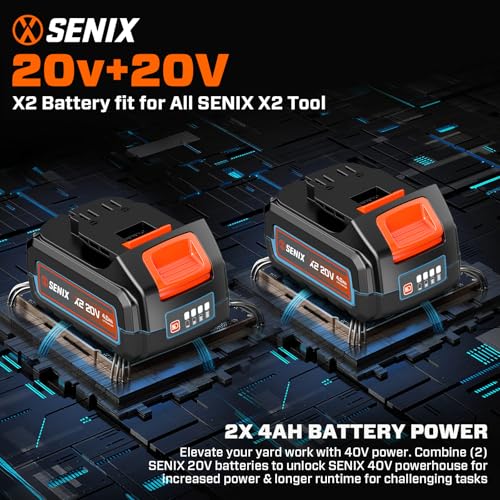 SENIX 40V 14" Electric Chainsaw, Cordless Battery Brushless,CSX2-M2 - size: 14"
