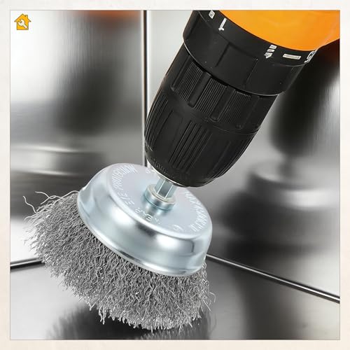 10pcs 2in Wire Cup Brush for Drill, 1/4in Hex Shank, Carbon Steel - size: 2 inch