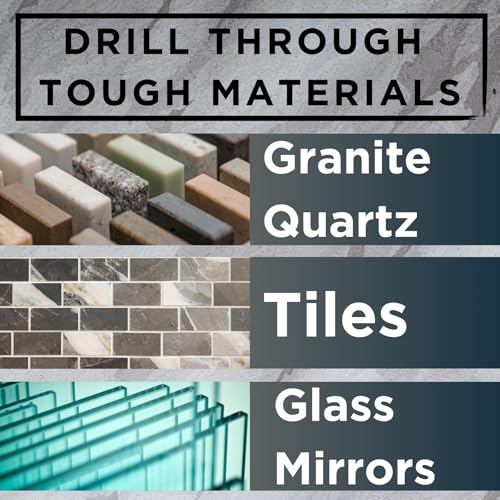 Drilax 5-Pc Diamond Hole Saw Set with Guide & PU Case | for Glass, Tile, Granite & Countertops | Includes 3/4", 1", 1-3/16", 1-3/8", 1-5/8" Bits - style: 5 Pcs Set 3/4" to 1-5/8"