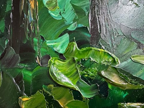 zoinart Green Midsummer Forest Oil Painting Canvas Wall Art 24×48 inches Large Nature Landscape Artwork for Living Room Bedroom Office Home Wall Decor - color: YH-B205