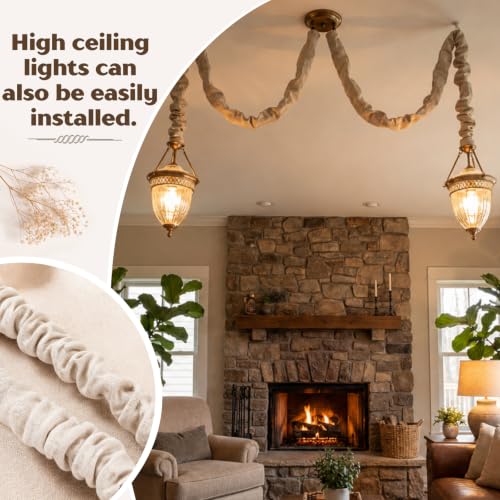 2x3.7ft,2x3.9ft,2x4.2ft 6 Pack Fabric Cord Cover for Electric Wire, Beige - size: 2x3.7ft,2x3.9ft,2x4.2ft
