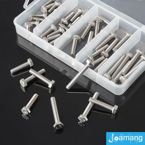 M6 x 20mm 25mm 30mm 35mm 40mm Hex Bolts, Hexagon Head Screws, 304 Stainless Steel(A2-70), Metric Fully Thread, Bright Finish, Assortment Kit 50PCS - size: M6x20-40mm(50PCS)