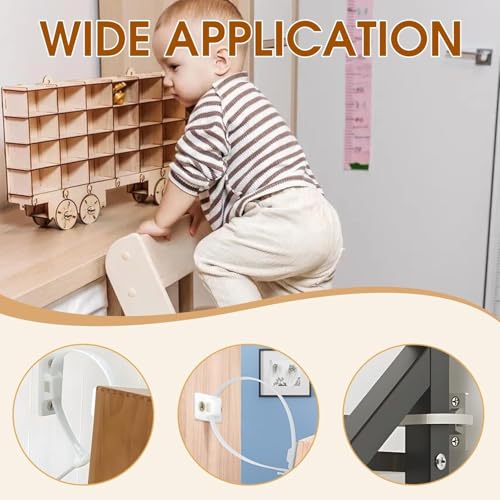 Anti-Tip Furniture Anchor Kit (10 Pack)– Adjustable Wall Anchors for Bookshelves, Dressers, Cabinets – Child Safety Furniture Tethers to Prevent Tip-Over Accidents
