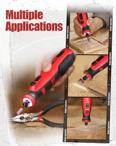AVID POWER 8V Cordless Rotary Tool 5 Speeds Dog Nail Grinder 4 LED Lights - color: Light Red