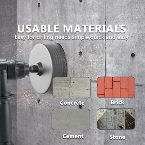 CSOOM 22 Pieces Concrete Hole Saw Kit (30/40/50/65/80/100/110mm) with SDS Plus and SDS Max Shank for Concrete, Cement, Brick Walls and Stone Masonry