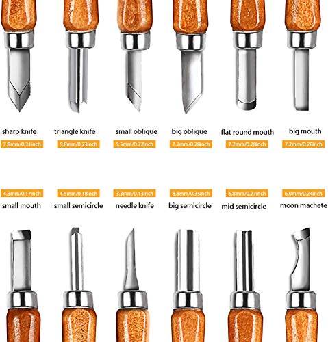 AUGSUN Wood Carving Knife Set, 20 PCS Wood Carving Kit