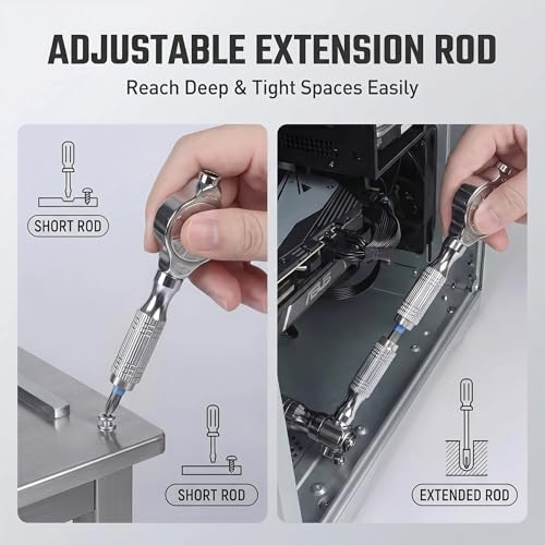 Magnetic Precision Screwdriver Set 39 in 1, Alloy Tool Steel, Multi Bit Magnetic Drive Kit with Detachable Ratchet Handle, Portable Compact Sturdy Tool Case for Furniture Electronics Bicycle