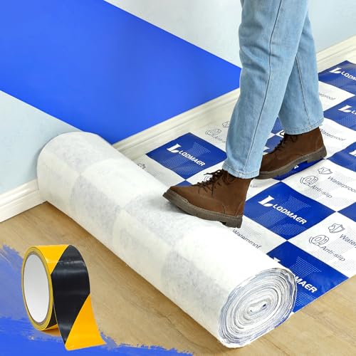 40inx100ft Heavy Duty Floor Protection Film, Reusable Cover Blue White - color: Blue and White, size: 40"x100ft(1x31m)