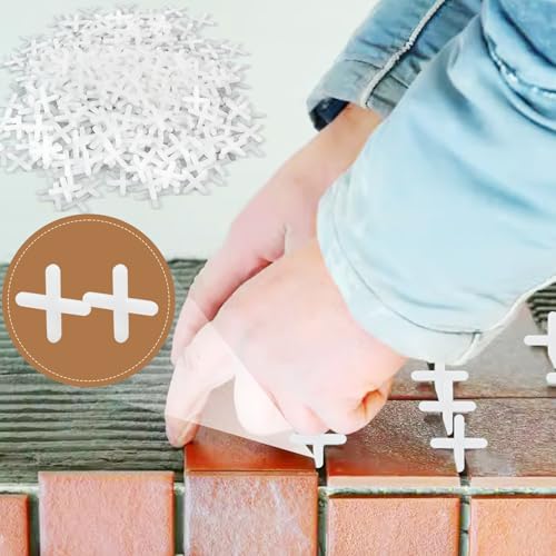 100 Pcs 6 mm (1/4 Inch) Plastic Tile Spacers for Stone and Ceramic Tile - color: 6mm 1/4 Inch White