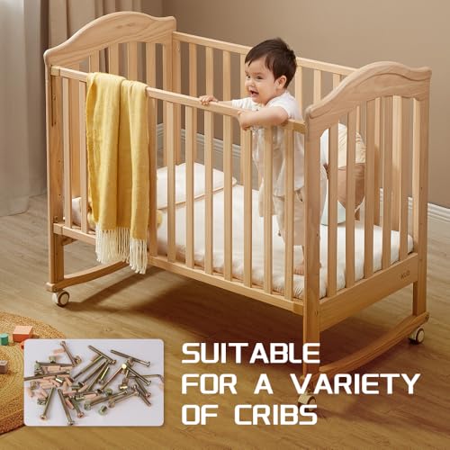 Baby Bed Frame Bolts, Crib Screws Hardware ReplacementKit M6x20/40/60/80mm Hex Drive Socket Cap Screws Barrel Nuts Wooden Dowel Kit for Beds Chairs Furniture et (Bronze 16set) - size: Bronze 16set