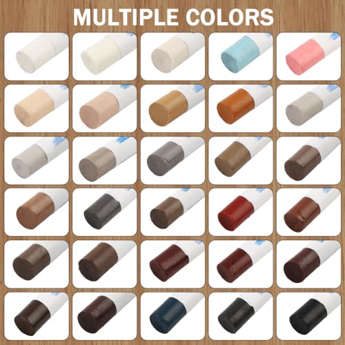 Furniture Repair Wax Sticks, 30 Colors Floor Scratch Wood Filler Sticks