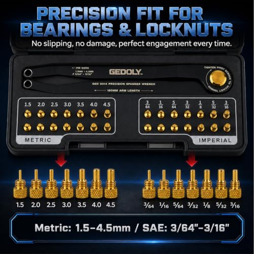 Adjustable Pin Spanner Wrench Set, Heavy Duty Shock & Lock Nut Tool