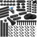 285 PCS Cable Management Kit - for Computer TV Under Desk - Black
