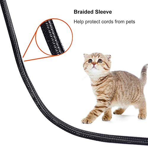 ZhiYo Cable Sleeve, 6.6ft - 1/2 inch, Black - color: Black, size: 6.6ft, 1/2''
