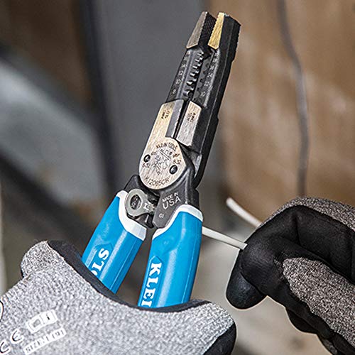 Klein Tools K12065CR Wire Stripper / Cutter / Crimper Tool, Made in USA, for Cutting, Stripping, Crimping, Twisting (8-18 AWG solid, 10-20 AWG stranded)