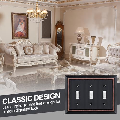 Metal Wall Plate for Electrical Outlets, Applicable to Triple Toggle - size: Triple Toggle