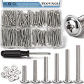 200PCS M4 Cabinet Pulls Knobs Screws,M4 Machine Screws,M4×25/30/35/40/45/50mm Phillips Pan Head Drawer Screws with 80PCS Washers for Kitchen,Bathroom,Furniture Handles Install - size: M4×25/30/35/40/45/50mm