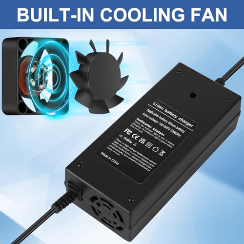 54.6V 3A Charger(7 Plugs) Universal for 13S 48V Li-ion Battery，Fast and Safe Battery Charger 3Prong GX16/DC 5.5x2.5mm/XLR/IEC/RCA Connector Power Supply Adapter