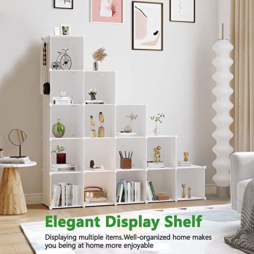 C&AHOME 16 Cube Storage Organizer Cube Shelves Units Storage Cubes, Milky - color: Milky