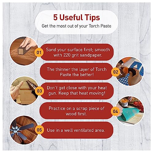 Torch Paste - The Original Wood Burning Paste | Made in USA Heat Activated Non-Toxic Paste for Crafting | Accurately & Easily Burn Designs on Wood, Canvas, Denim & More - Pack of 3 Jars + 3 Squeegees - size: 3 Jars (3 oz each) + 3 Squeegees