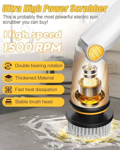 Qimedo Electric Spin Scrubber Q2, 4000mAh Battery, 1500RPM High Power - color: White
