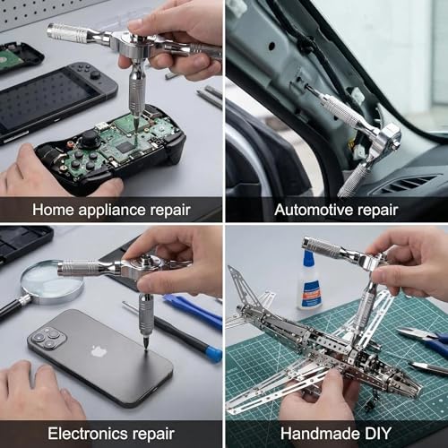Magnetic Precision Screwdriver Set 39 in 1, Alloy Tool Steel, Multi Bit Magnetic Drive Kit with Detachable Ratchet Handle, Portable Compact Sturdy Tool Case for Furniture Electronics Bicycle