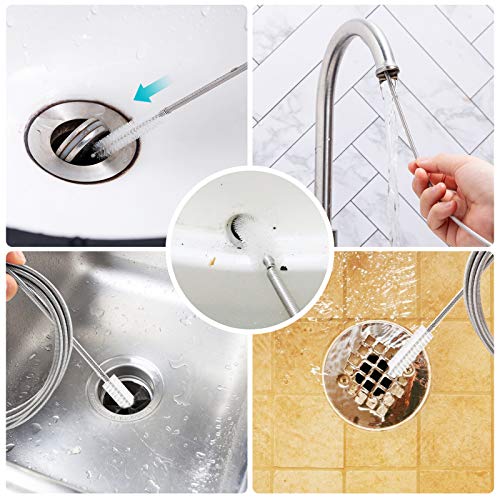 Long Drain Brush Flexible Feeding Tube Brush Slim Cleaning Brush Hose Pipe Brush - style: One Head White Color