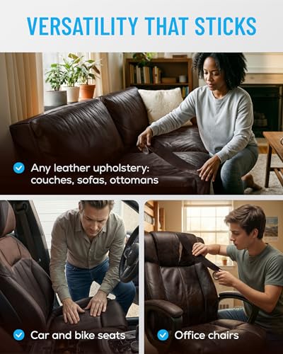 MATCH 'N PATCH Dark Brown Leather Repair Tape, 4.50" x 30' for Furniture - color: Dark Brown, size: 4.5" x 30'