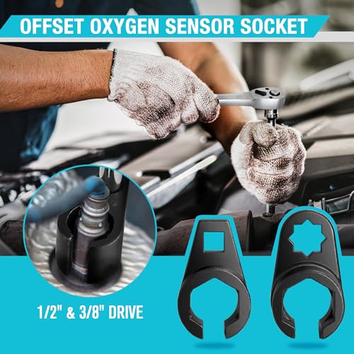 DURATECH 5PCS O2 Oxygen Sensor Socket Set - size: 5pcs