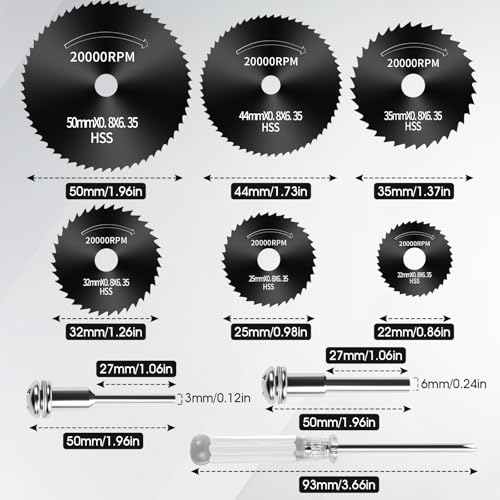 9pcs Drill Cutting Wheel and Saw Bit Set | 1/4 Inch Hex Shank Rotary Tool Attachment for Metal, Wood, Plastic（black） - color: Black