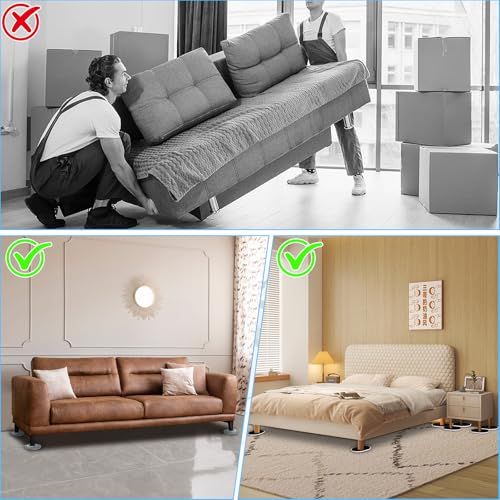 Furniture Sliders for Hardwood Floors: Multi-Surface 3-in-1 Movers Sliders - size: 5.8*4.3in Oval 8+4+1Pack