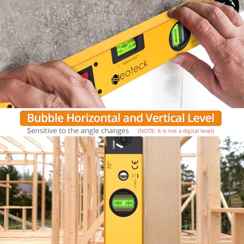 Neoteck 225° 16 inch Digital Angle Finder Aluminum Protractor LCD Backlight - color: Gold