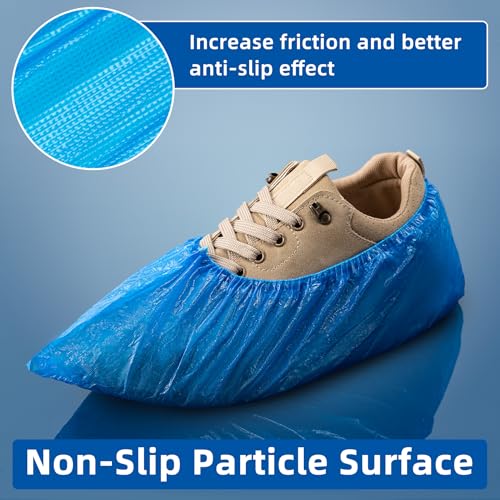 BOOMIBOO Shoe Covers Disposable Non Slip - 110 Pack (55 Pairs) | Premium Waterproof Recyclable Shoe Booties Covers for Indoors, Shoes Protectors Covers Fits Up To 11 US Men and 13 US Women