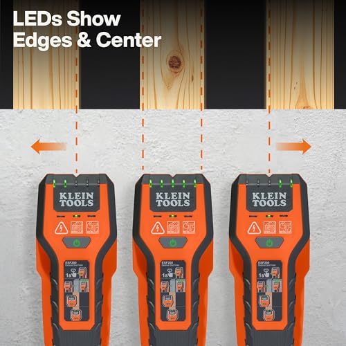 Klein Tools ESF200 Multi-Scan Stud Finder and Wall Scanner with LED Indicators, Fast Auto-Calibration, Detects Wood, Metal, and Live AC, One-Handed Operation, Compact Wall Detector