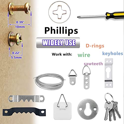 50Pcs 2 Size Bear Claw Drywall Picture Hangers Screws for Frame-Gold - size: Color zinc mix