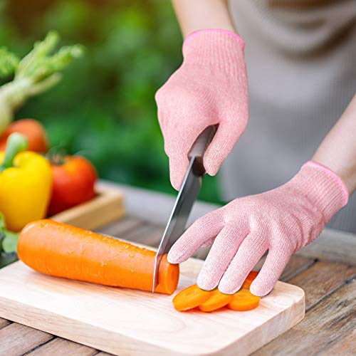 Evridwear Cut Resistant Gloves Food Grade Level 5 Kitchen Safety Protection (Small, Pink) - color: Pink, size: Small (Pack of 1)