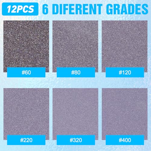 12 Pack Sanding Sponge, Washable and Reusable Sanding Blocks 400 Grit Wet Dry Sand Paper for Wood Drywall Metal Furniture - size: 400 Grits